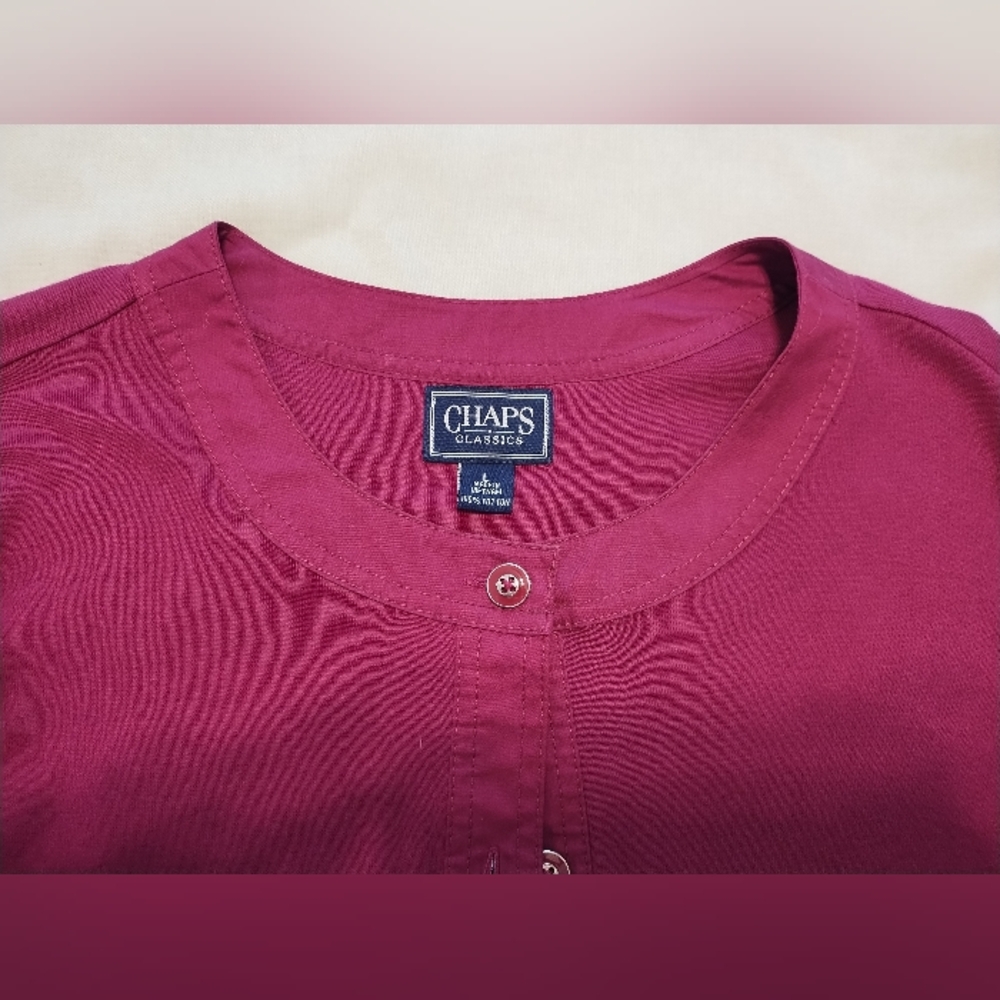 Chaps Women's Raspberry Button-Front Cardigan Sweater - Picture 9 of 11